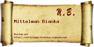 Mittelman Bianka névjegykártya